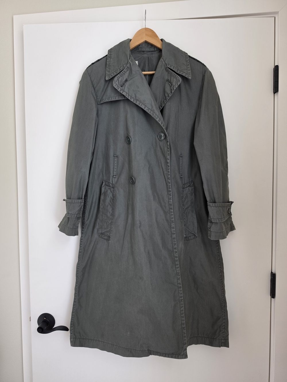 Vintage Army Surplus Double-Breasted Trench Coat